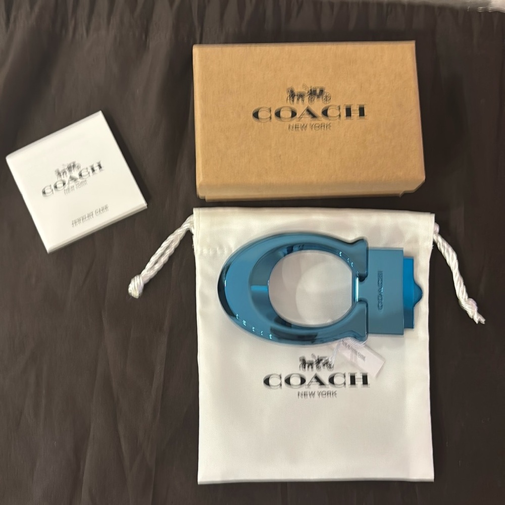 Coach Metallic Blue Belt Buckle